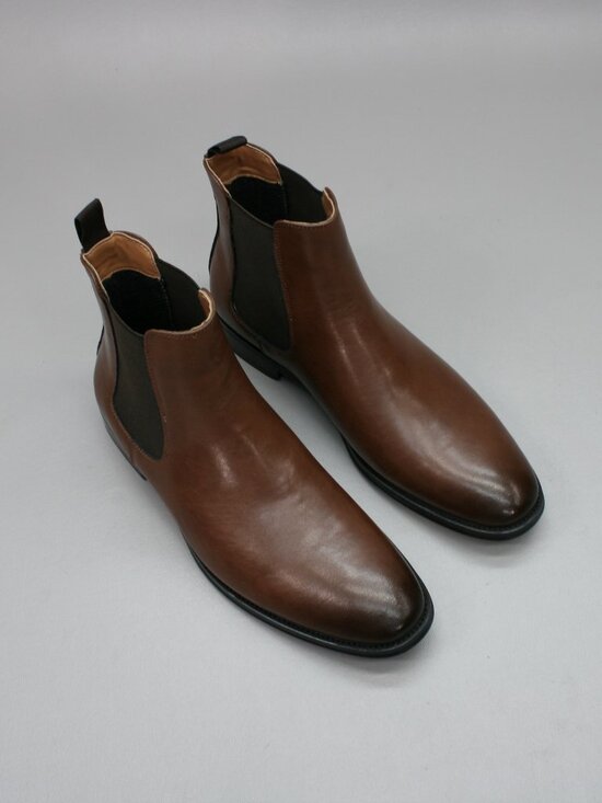 Steve Madden Mens 11.5 Aldair Brown Cognac Burnished Chelsea Pull-on Ankle Boots main image 7